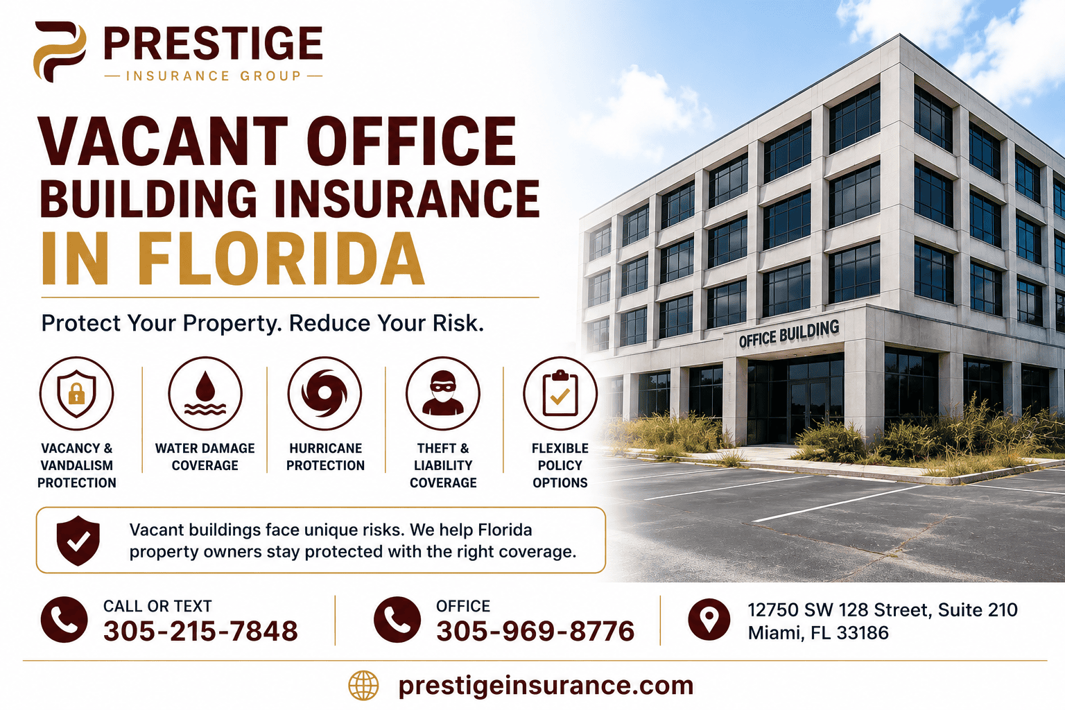 Vacant Office Building Insurance in Florida - Prestige Insurance Group